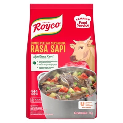 Royco Bumbu Penyedap Rasa Sapi Pouch 1kg - Penyedap khas Indonesia untuk hasilkan masakan dengan citarasa gurih & rasa daging yang mantap!